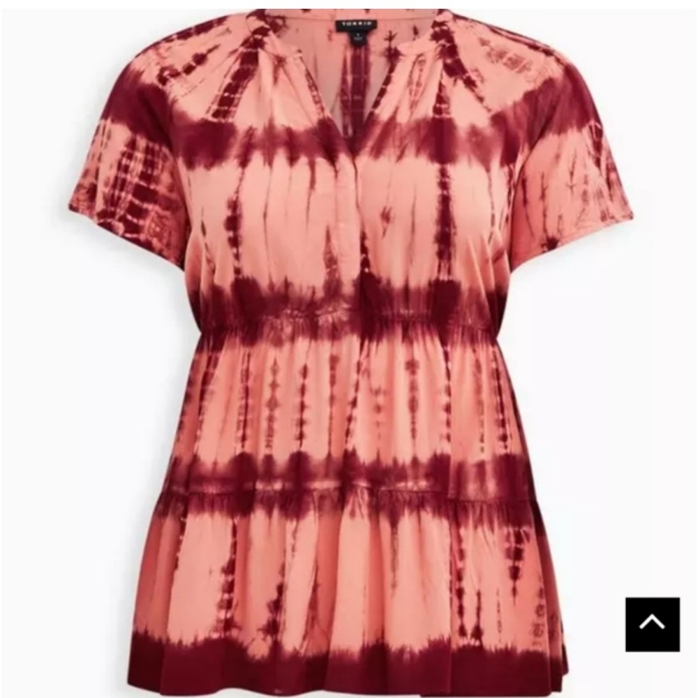 Torrid Tie-Dye Blouse in Pink and Red